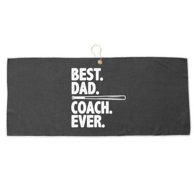 Best Baseball Dad Coach Ever Large Microfiber Waffle Golf Towel