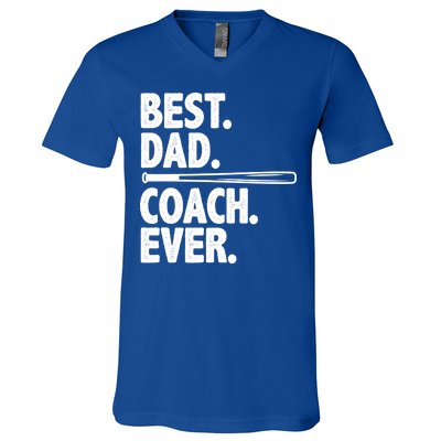 Best Baseball Dad Coach Ever V-Neck T-Shirt