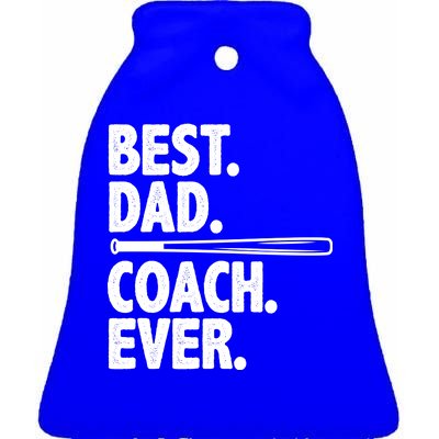 Best Baseball Dad Coach Ever Ceramic Bell Ornament