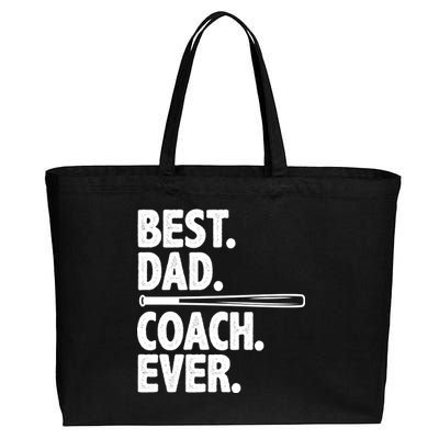 Best Baseball Dad Coach Ever Cotton Canvas Jumbo Tote