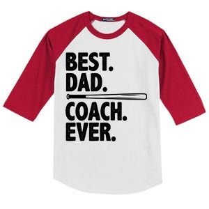 Best Baseball Dad Coach Ever Kids Colorblock Raglan Jersey