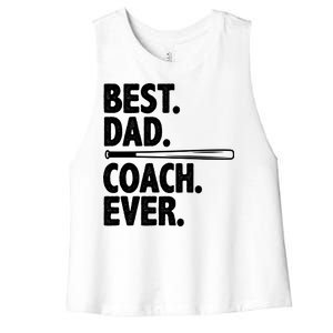 Best Baseball Dad Coach Ever Women's Racerback Cropped Tank