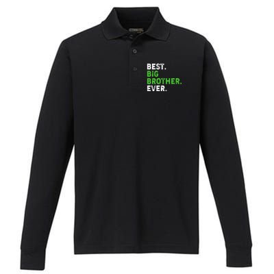 Best Big Brother Ever Older Sibling Performance Long Sleeve Polo