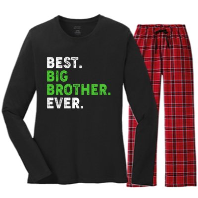 Best Big Brother Ever Older Sibling Women's Long Sleeve Flannel Pajama Set 