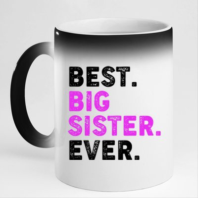 Best Big Sister Ever Older Sibling 11oz Black Color Changing Mug