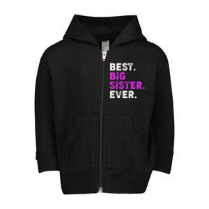 Best Big Sister Ever Older Sibling Toddler Zip Fleece Hoodie