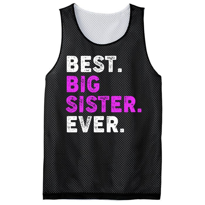 Best Big Sister Ever Older Sibling Mesh Reversible Basketball Jersey Tank