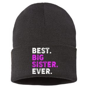 Best Big Sister Ever Older Sibling Sustainable Knit Beanie