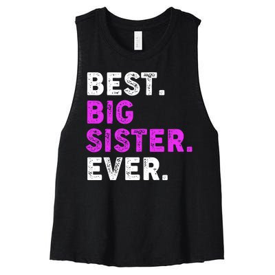 Best Big Sister Ever Older Sibling Women's Racerback Cropped Tank