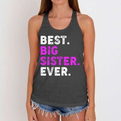 Best Big Sister Ever Older Sibling Women's Knotted Racerback Tank