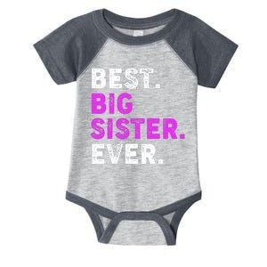 Best Big Sister Ever Older Sibling Infant Baby Jersey Bodysuit