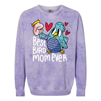 Best Bird Mom Ever Colorblast Crewneck Sweatshirt