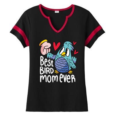 Best Bird Mom Ever Ladies Halftime Notch Neck Tee