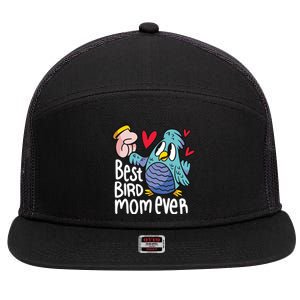 Best Bird Mom Ever 7 Panel Mesh Trucker Snapback Hat