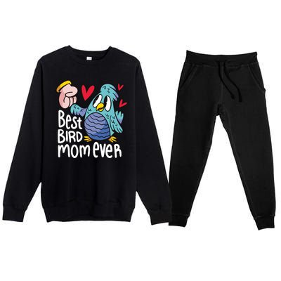 Best Bird Mom Ever Premium Crewneck Sweatsuit Set