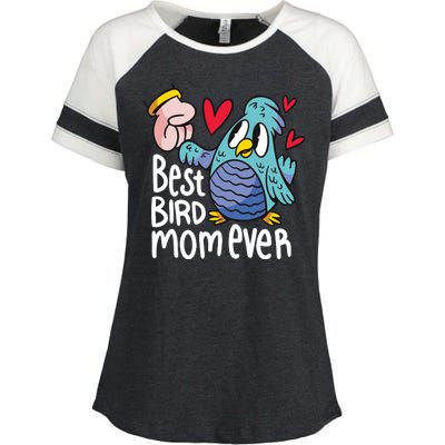 Best Bird Mom Ever Enza Ladies Jersey Colorblock Tee