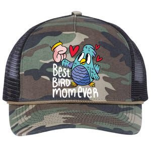 Best Bird Mom Ever Retro Rope Trucker Hat Cap