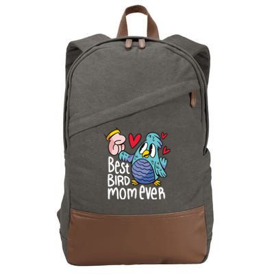 Best Bird Mom Ever Cotton Canvas Backpack