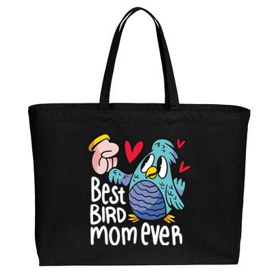 Best Bird Mom Ever Cotton Canvas Jumbo Tote