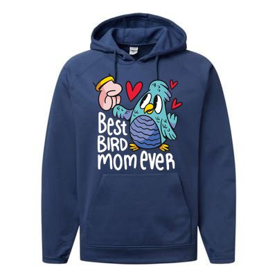 Best Bird Mom Ever Performance Fleece Hoodie