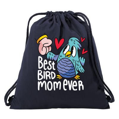 Best Bird Mom Ever Drawstring Bag