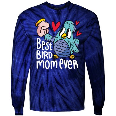 Best Bird Mom Ever Tie-Dye Long Sleeve Shirt