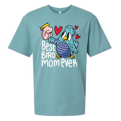 Best Bird Mom Ever Sueded Cloud Jersey T-Shirt