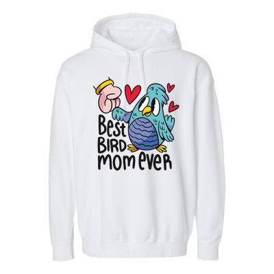 Best Bird Mom Ever Garment-Dyed Fleece Hoodie