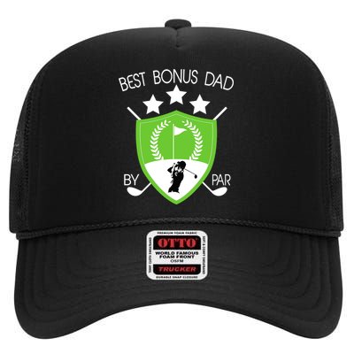 Best Bonus Dad By Par High Crown Mesh Back Trucker Hat