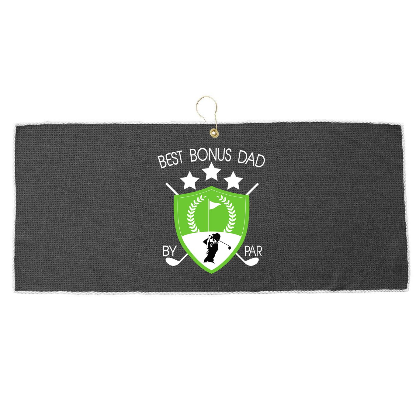 Best Bonus Dad By Par Large Microfiber Waffle Golf Towel