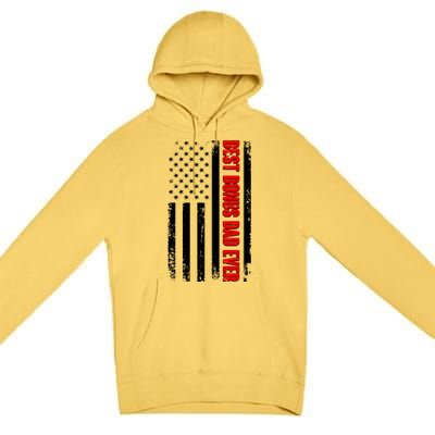 Best Bonus Dad Ever Distressed US Flag Premium Pullover Hoodie