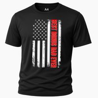Best Bonus Dad Ever Distressed US Flag Cooling Performance Crew T-Shirt