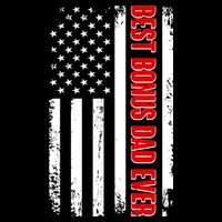 Best Bonus Dad Ever Distressed US Flag Cooling Performance Crew T-Shirt