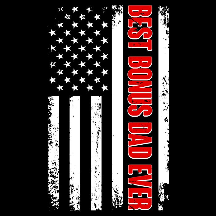Best Bonus Dad Ever Distressed US Flag Cooling Performance Crew T-Shirt