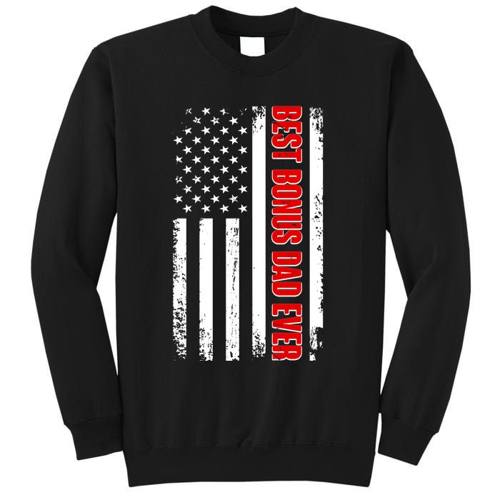 Best Bonus Dad Ever Distressed US Flag Sweatshirt