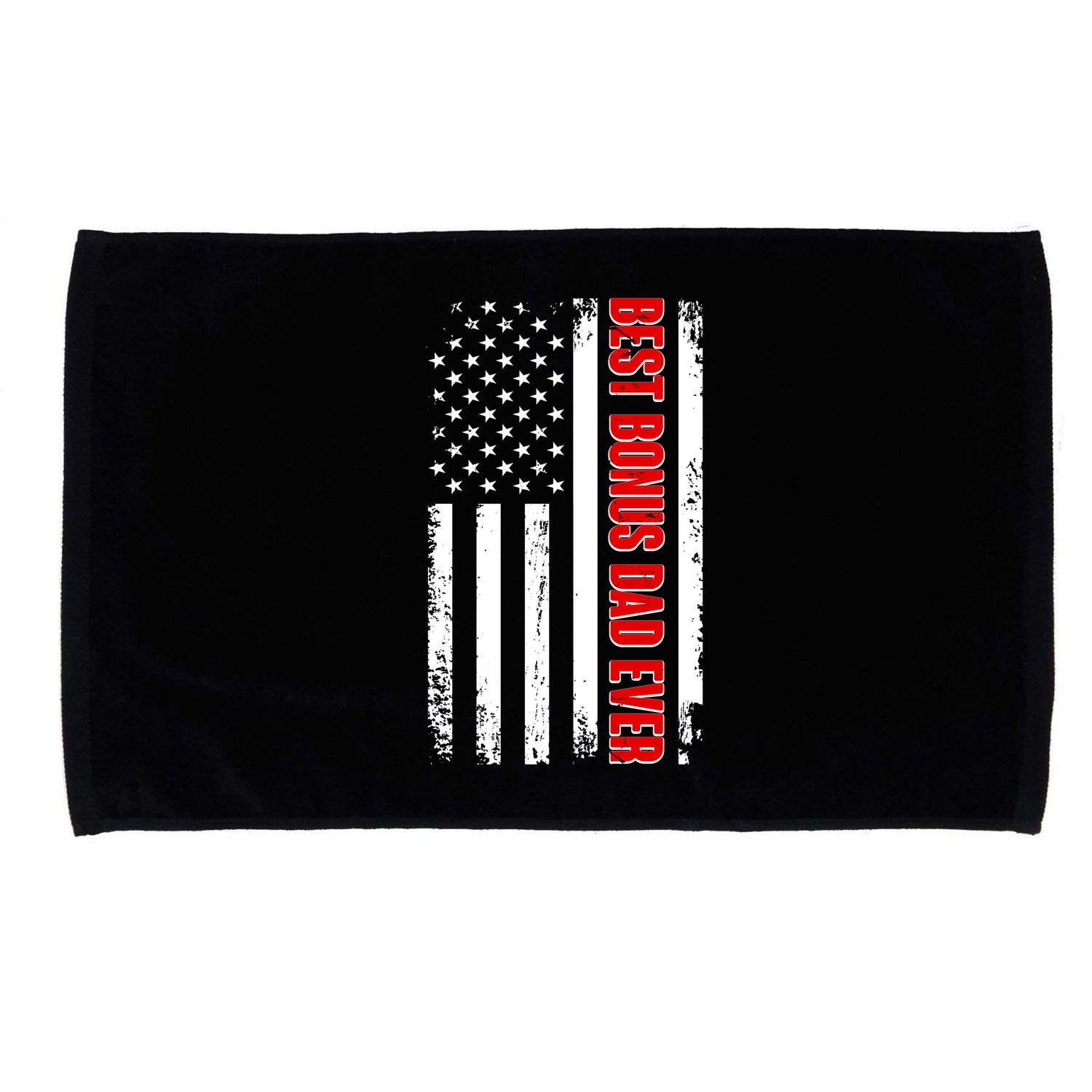 Best Bonus Dad Ever Distressed US Flag Microfiber Hand Towel