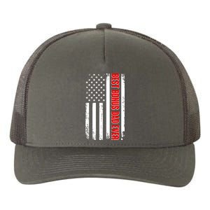 Best Bonus Dad Ever Distressed US Flag Yupoong Adult 5-Panel Trucker Hat