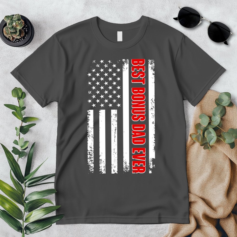 Best Bonus Dad Ever Distressed US Flag Premium T-Shirt