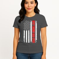Best Bonus Dad Ever Distressed US Flag Womens T-Shirt