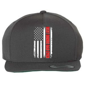 Best Bonus Dad Ever Distressed US Flag Wool Snapback Cap