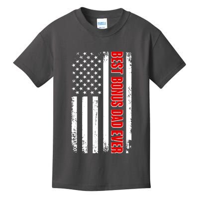 Best Bonus Dad Ever Distressed US Flag Kids T-Shirt