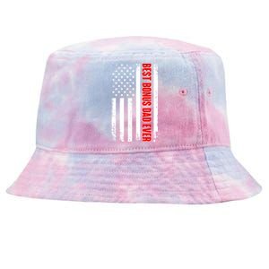 Best Bonus Dad Ever Distressed US Flag Tie-Dyed Bucket Hat