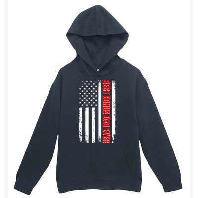 Best Bonus Dad Ever Distressed US Flag Urban Pullover Hoodie