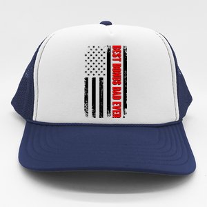 Best Bonus Dad Ever Distressed US Flag Trucker Hat