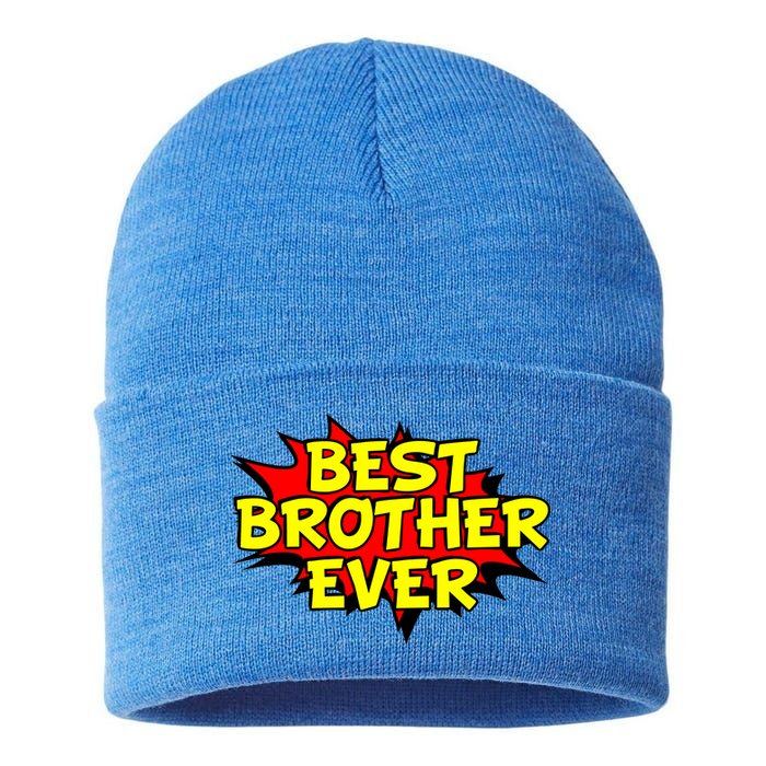 Best Brother Ever Cartoon Shout Sustainable Knit Beanie