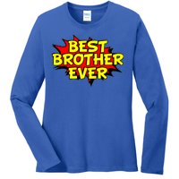 Best Brother Ever Cartoon Shout Ladies Long Sleeve Shirt