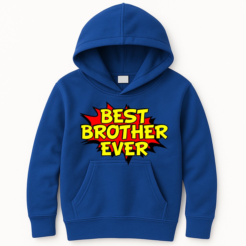 Best Brother Ever Cartoon Shout Kids Hoodie