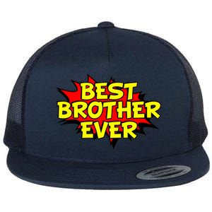 Best Brother Ever Cartoon Shout Flat Bill Trucker Hat