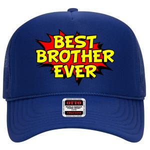 Best Brother Ever Cartoon Shout High Crown Mesh Back Trucker Hat