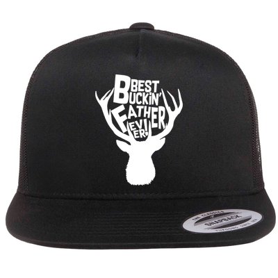 Best Buckin Father Ever Flat Bill Trucker Hat